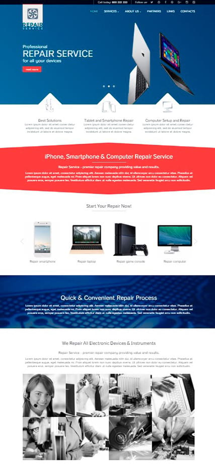 "Ремонт компьютеров" шаблон сайта для Joomla 3.5