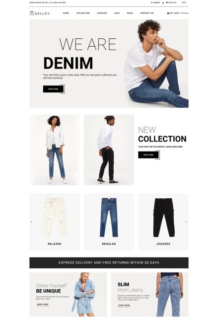 "Jeans Store" шаблон магазина джинсовой одежды
