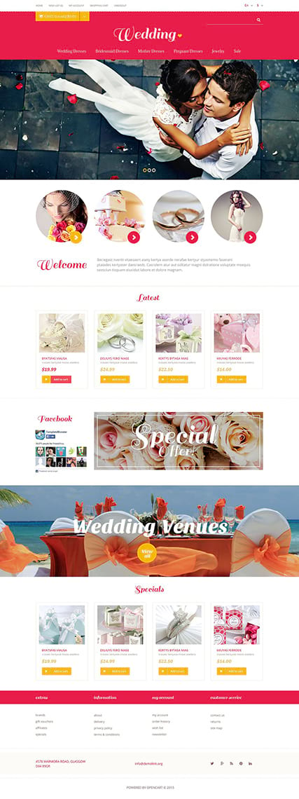 Шаблон сайта свадебного салона по продаже товаров к свадьбе