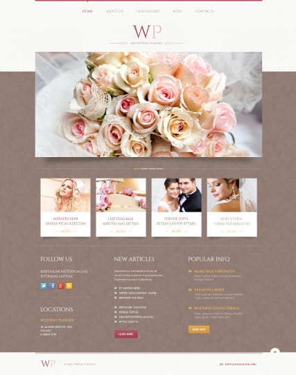 Шаблон сайта по организации свадеб "План свадьбы"