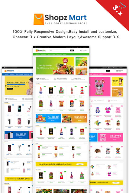"Магазин игрушек и других товаров" шаблон OpenCart
