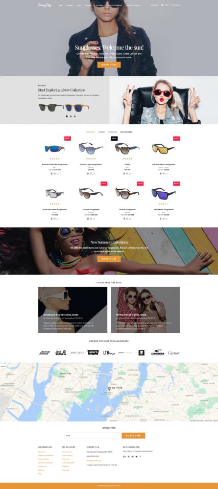 "Солнечные очки" шаблон интернет-магазина OpenCart