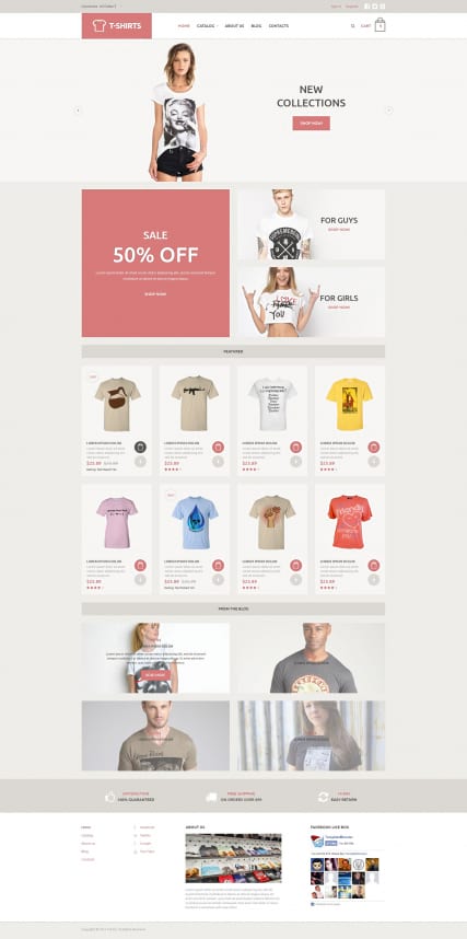 "Стильная футболка" шаблон для интернет-магазина футболок