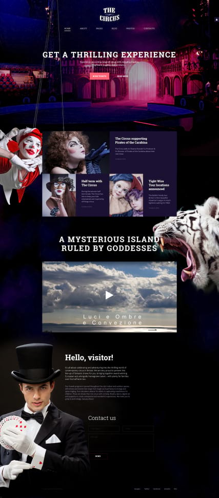 "Цирк" шаблон сайта адаптивный для Joomla