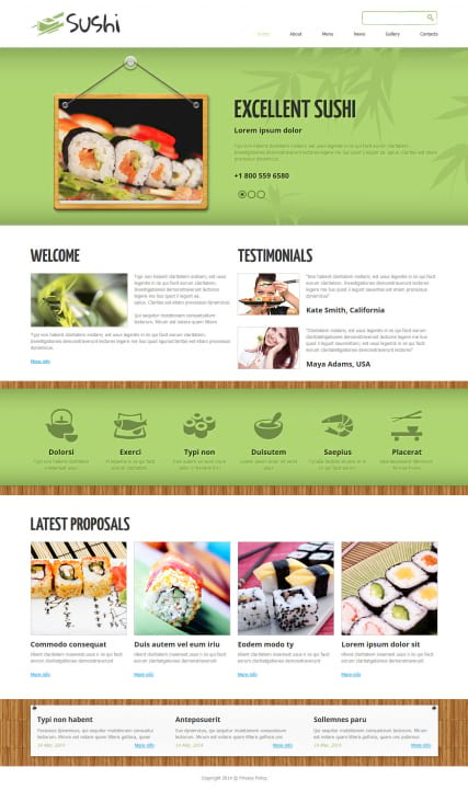 Шаблон сайта для суши "Отличные Суши"