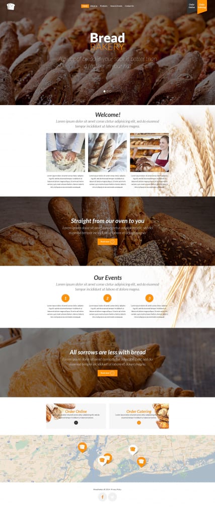 HTML шаблон сайта домашней выпечки и еды