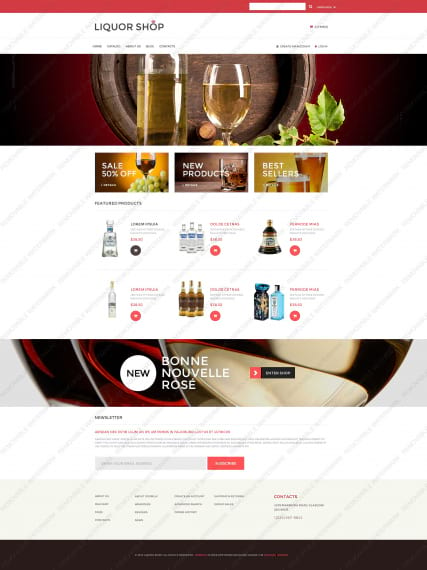 Шаблон сайта винного интернет-магазина "Alcoholic Drinks"