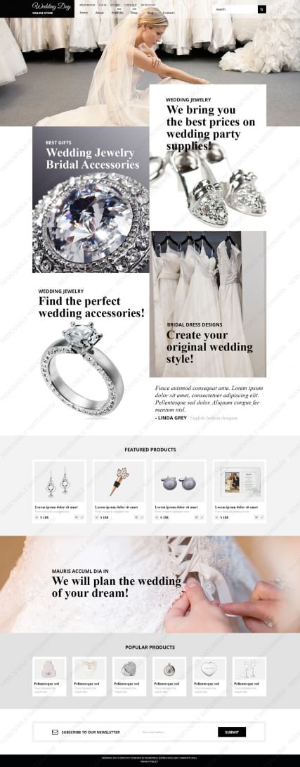 "Подготовка к свадьбе" шаблон магазина свадебных товаров Wordpress