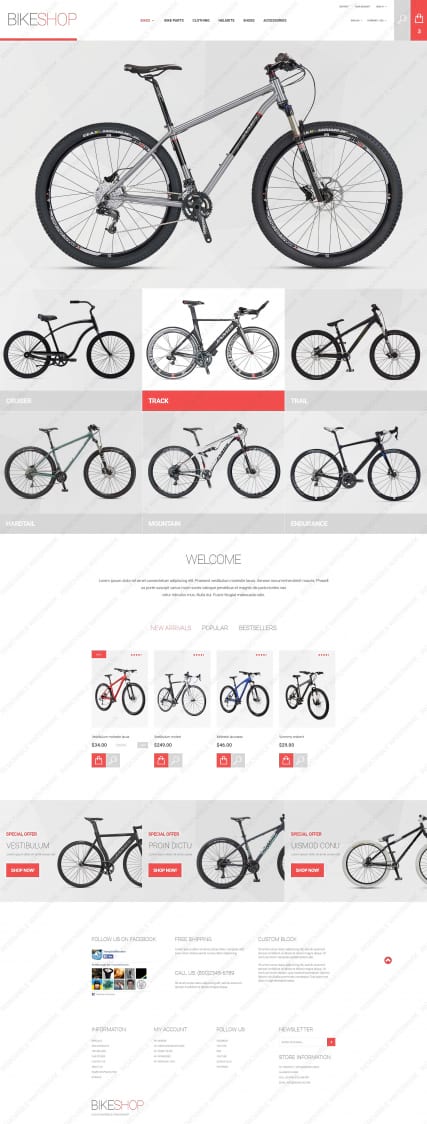 "Вело Магазин" шаблон магазина велосипедов и велотоваров