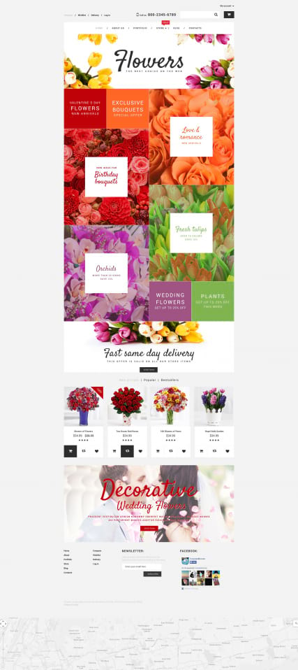 "Магазин цветов" шаблон сайта интернет-магазина Wordpress