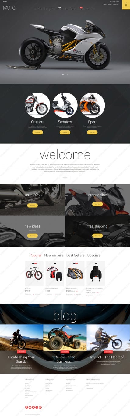 "Moto Shop" шаблон магазина мото-товаров и мотоциклов