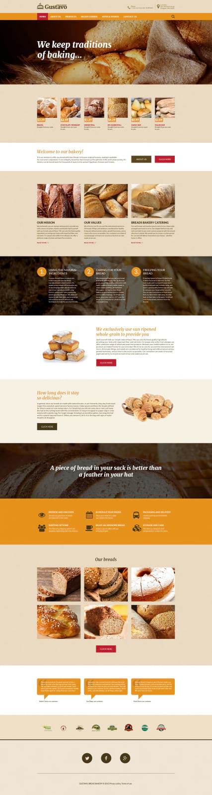 "Домашний хлеб" html шаблон сайта пекарни