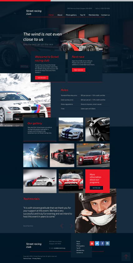 "Авто клуб" шаблон сайта HTML