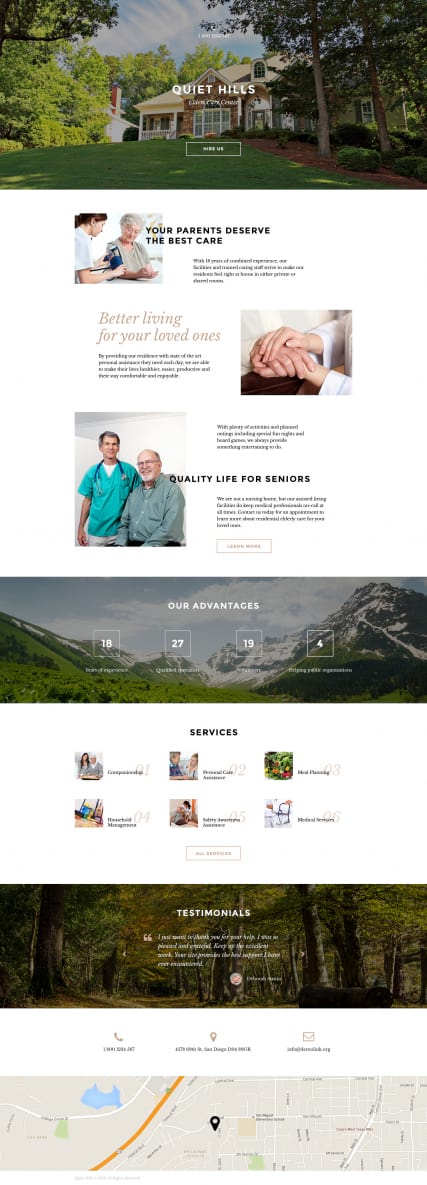 Шаблон целевой страницы сайта по уходу за пожилыми