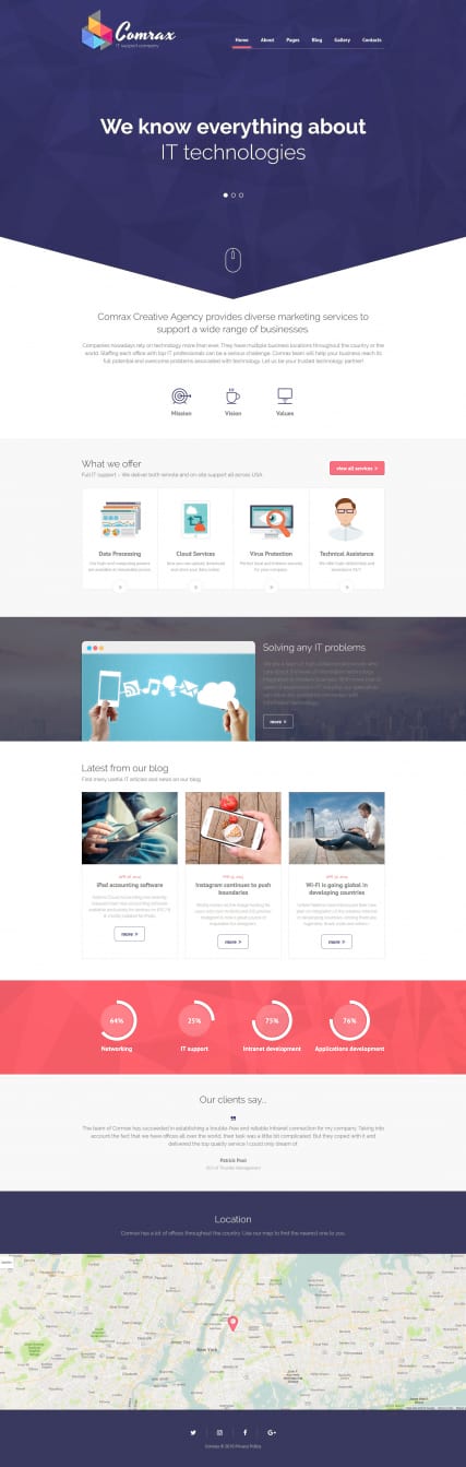 Шаблон сайта IT-компании "Мой стартап" для CMS Joomla