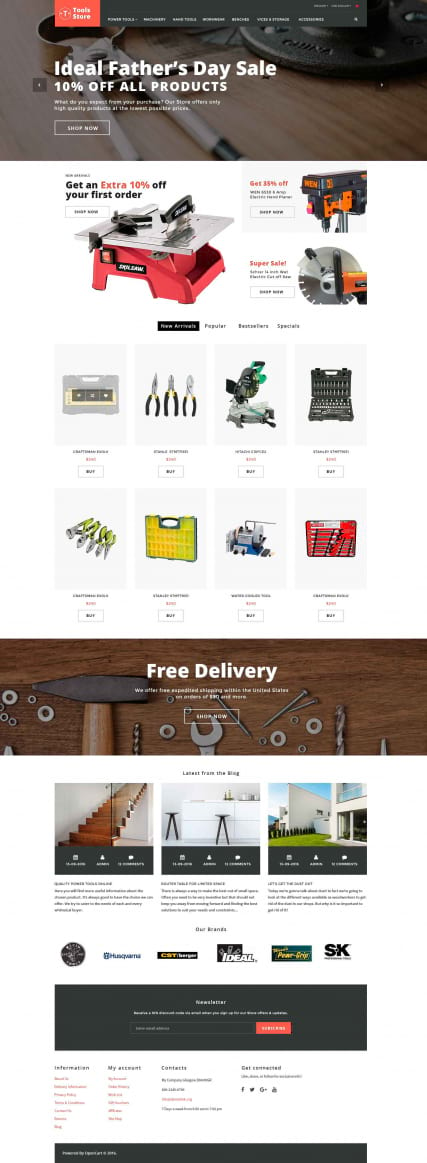 "Инструменты и товары для дома" шаблон интернет-магазина OpenCart