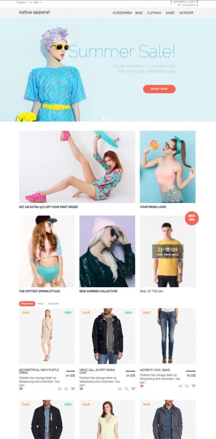 "Ваша одежда" шаблон сайта для создания интернет магазина