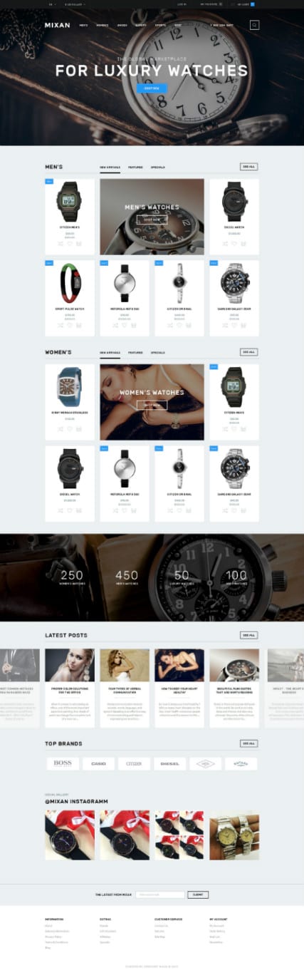 "Watches" шаблон интернет-магазина часов на Opencart