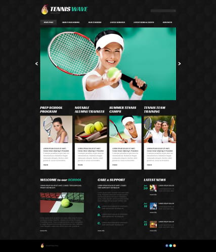 "Теннис" шаблон сайта для Wordpress