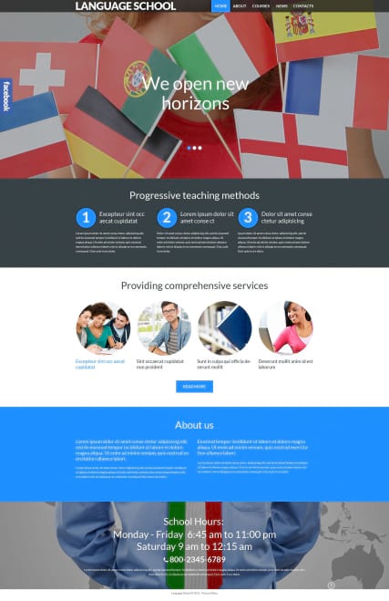 Готовый шаблон сайта школы иностранных языков для Wordpress